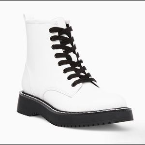 White combat boots